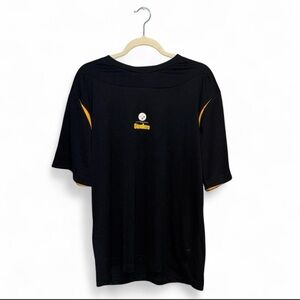 NFL Team Apparel Men’s Black Pittsburgh Steelers Short Sleeve Shirt Size Medium